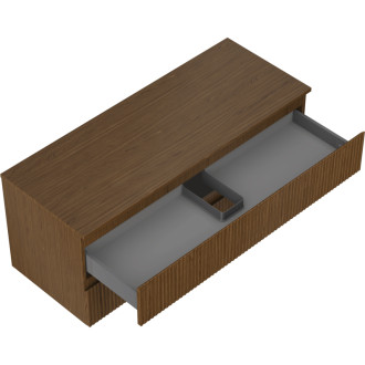 Mexen Rivel kúpeľňová skrinka pod umývadlo 120 cm s pracovnou doskou, 2 zásuvky, drážkovaná, orech - 91A20-12047-2-BFFC86