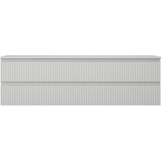 Mexen Rivel kúpeľňová skrinka pod umývadlo 160 cm s pracovnou doskou, 2 zásuvky, drážkovaná, matne šedá - 91A20-16047-2-BFFC62