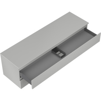 Mexen Rivel kúpeľňová skrinka pod umývadlo 160 cm s pracovnou doskou, 2 zásuvky, drážkovaná, matne šedá - 91A20-16047-2-BFFC62