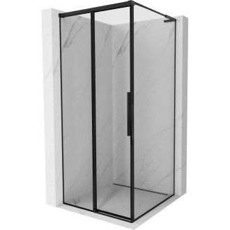 Mexen Rox L sprchový kút posuvný ľavý 95 x 95 cm, čierny rám, čierna - 8C2L-095-095-70-70-L