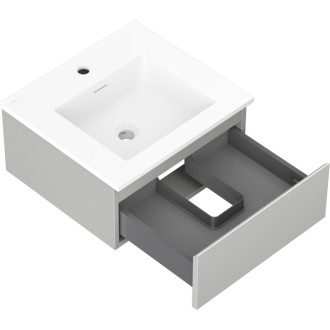 Kúpeľňová skrinka Mexen Orio 50 cm s umývadlom Otis, 1 zásuvka, matná šedá/matná biela - 91A10-05023-1-BF62-W18M01