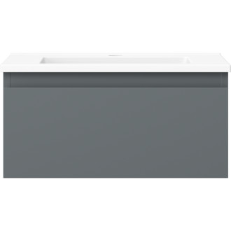 Kúpeľňová skrinka Mexen Orio 50 cm s umývadlom Otis, 1 zásuvka, matný grafit/matná biela - 91A10-05023-1-BF66-W18M01