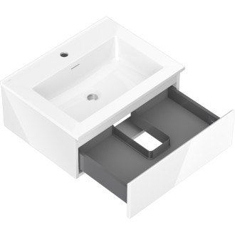 Mexen Orio szafka łazienkowa 60 cm z umywalką Otis, 1 szuflada, biała połysk - 91A10-06023-1-BF00-W18M00