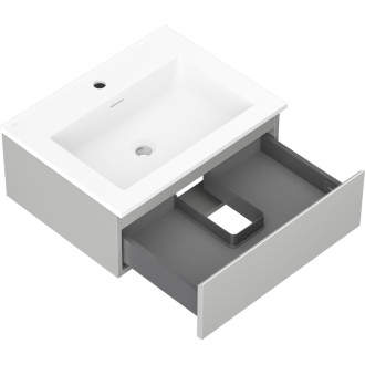Kúpeľňová skrinka Mexen Orio 60 cm s umývadlom Otis, 1 zásuvka, matne šedá/matne biela - 91A10-06023-1-BF62-W18M01