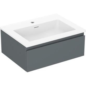 Kúpeľňová skrinka Mexen Orio 60 cm s umývadlom Otis, 1 zásuvka, grafit matný/biela matná - 91A10-06023-1-BF66-W18M01