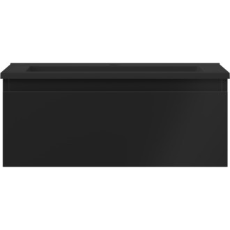 Kúpeľňová skrinka Mexen Orio 60 cm s umývadlom Otis, 1 zásuvka, matná čierna - 91A10-06023-1-BF71-W18M71