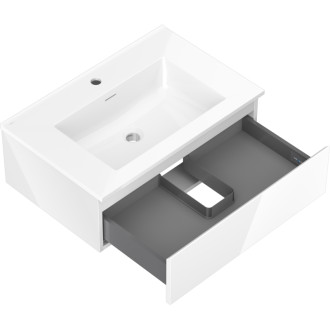 Mexen Orio szafka łazienkowa 70 cm z umywalką Otis, 1 szuflada, biała połysk - 91A10-07023-1-BF00-W18M00