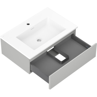 Kúpeľňová skrinka Mexen Orio 70 cm s umývadlom Otis, 1 zásuvka, matne šedá/matne biela - 91A10-07023-1-BF62-W18M01