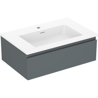 Kúpeľňová skrinka Mexen Orio 70 cm s umývadlom Otis, 1 zásuvka, matný grafit/matná biela - 91A10-07023-1-BF66-W18M01