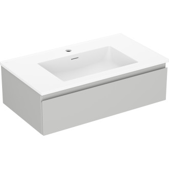 Kúpeľňová skrinka Mexen Orio 80 cm s umývadlom Otis, 1 zásuvka, matne šedá/matne biela - 91A10-08023-1-BF62-W18M01