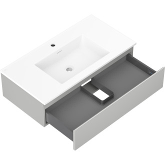 Kúpeľňová skrinka Mexen Orio 90 cm s umývadlom Otis, 1 zásuvka, matná šedá/matná biela - 91A10-09023-1-BF62-W18M01