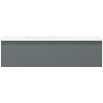 Kúpeľňová skrinka Mexen Orio 90 cm s umývadlom Otis, 1 zásuvka, matný grafit/matná biela - 91A10-09023-1-BF66-W18M01