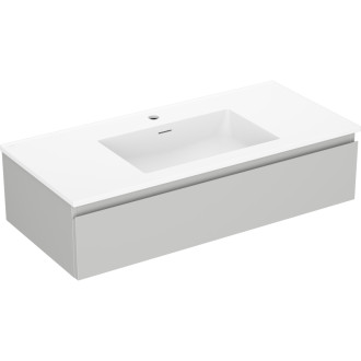 Kúpeľňová skrinka Mexen Orio 100 cm s umývadlom Otis, 1 zásuvka, matná šedá/matná biela - 91A10-10023-1-BF62-W18M01