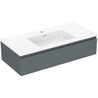 Kúpeľňová skrinka Mexen Orio 100 cm s umývadlom Otis, 1 zásuvka, matný grafit/matná biela - 91A10-10023-1-BF66-W18M01