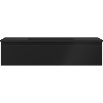 Kúpeľňová skrinka Mexen Orio 100 cm s umývadlom Otis, 1 zásuvka, matná čierna - 91A10-10023-1-BF71-W18M71