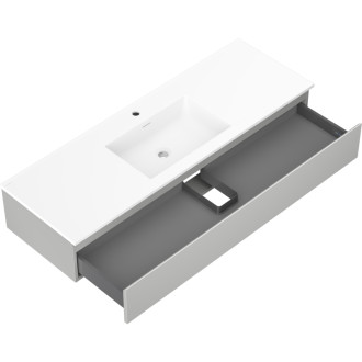 Kúpeľňová skrinka Mexen Orio 140 cm s umývadlom Otis, 1 zásuvka, matne šedá/matne biela - 91A10-14023-1-BF62-W18M01