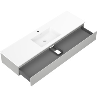 Kúpeľňová skrinka Mexen Orio 160 cm s umývadlom Otis, 1 zásuvka, matná šedá/matná biela - 91A10-16023-1-BF62-W18M01