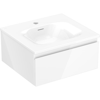 Kúpeľňová skrinka Mexen Orio 50 cm s umývadlom Vela, 1 zásuvka, lesklá biela - 91A10-05023-1-BF00-W23M00