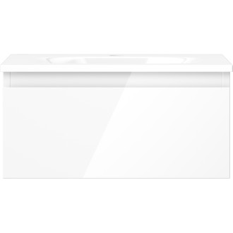 Kúpeľňová skrinka Mexen Orio 50 cm s umývadlom Vela, 1 zásuvka, lesklá biela - 91A10-05023-1-BF00-W23M00