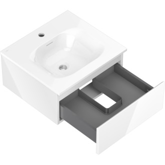 Kúpeľňová skrinka Mexen Orio 50 cm s umývadlom Vela, 1 zásuvka, lesklá biela - 91A10-05023-1-BF00-W23M00