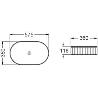 Umývadlo Mexen Grovo s drážkou na dosku 57 x 36 cm, matná čierna - 22305785