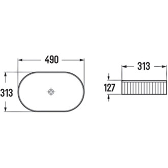 Umývadlo Mexen Grovo s drážkou na dosku 49 x 31 cm, matná čierna - 22304985