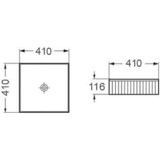 Umývadlo Mexen Grovo na dosku, drážkované, 41 x 41 cm, biele - 22304100