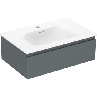 Kúpeľňová skrinka Mexen Orio 70 cm s umývadlom Vela, 1 zásuvka, grafit matný/biela matná - 91A10-07023-1-BF66-W23M01