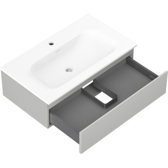 Kúpeľňová skrinka Mexen Orio 80 cm s umývadlom Vela, 1 zásuvka, matne šedá/matne biela - 91A10-08023-1-BF62-W23M01