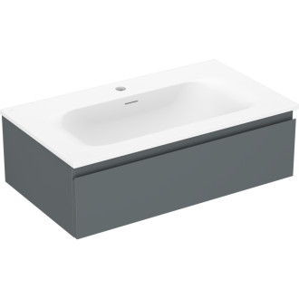 Kúpeľňová skrinka Mexen Orio 80 cm s umývadlom Vela, 1 zásuvka, matný grafit/matná biela - 91A10-08023-1-BF66-W23M01