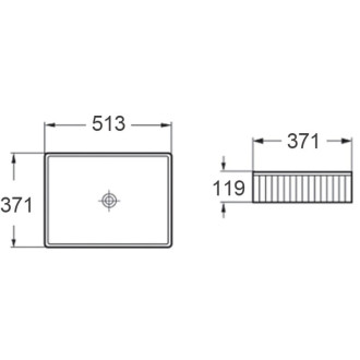 Umývadlo Mexen Grovo s drážkou na dosku 51 x 37 cm, matná čierna - 22305185