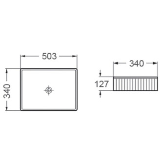 Mexen Grovo umývadlo s drážkou na dosku 50 x 34 cm, biele - 22305000