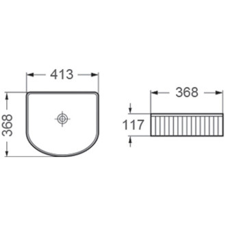 Umývadlo Mexen Grovo na dosku, drážkované, 41 x 36 cm, biele - 22304200