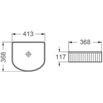 Umývadlo Mexen Grovo s drážkou na dosku 41 x 36 cm, matná čierna - 22304285