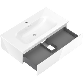 Kúpeľňová skrinka Mexen Orio 90 cm s umývadlom Vela, 1 zásuvka, lesklá biela - 91A10-09023-1-BF00-W23M00