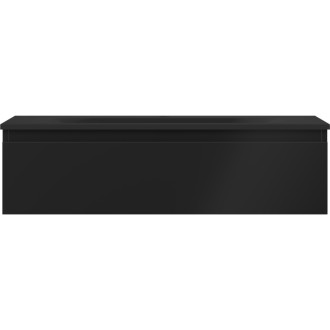 Kúpeľňová skrinka Mexen Orio 90 cm s umývadlom Vela, 1 zásuvka, matná čierna - 91A10-09023-1-BF71-W23M71