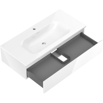Kúpeľňová skrinka Mexen Orio 100 cm s umývadlom Vela, 1 zásuvka, lesklá biela - 91A10-10023-1-BF00-W23M00