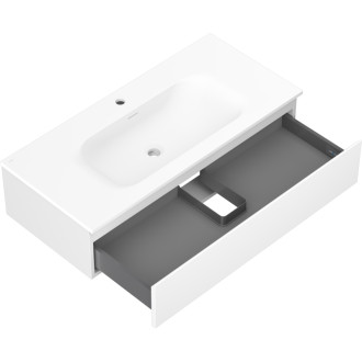 Kúpeľňová skrinka Mexen Orio 100 cm s umývadlom Vela, 1 zásuvka, matná biela - 91A10-10023-1-BF01-W23M01