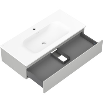 Kúpeľňová skrinka Mexen Orio 100 cm s umývadlom Vela, 1 zásuvka, matne šedá/matne biela - 91A10-10023-1-BF62-W23M01