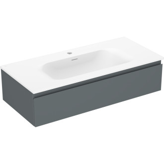Kúpeľňová skrinka Mexen Orio 100 cm s umývadlom Vela, 1 zásuvka, matný grafit/matná biela - 91A10-10023-1-BF66-W23M01