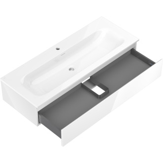 Kúpeľňová skrinka Mexen Orio 120 cm s umývadlom Vela, 1 zásuvka, lesklá biela - 91A10-12023-1-BF00-W23M00