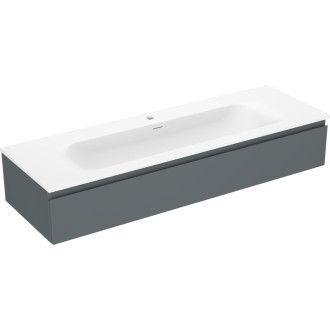 Kúpeľňová skrinka Mexen Orio 140 cm s umývadlom Vela, 1 zásuvka, grafit matný/biela matná - 91A10-14023-1-BF66-W23M01