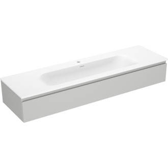 Kúpeľňová skrinka Mexen Orio 160 cm s umývadlom Vela, 1 zásuvka, matná šedá/matná biela - 91A10-16023-1-BF62-W23M01