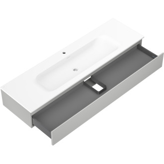 Kúpeľňová skrinka Mexen Orio 160 cm s umývadlom Vela, 1 zásuvka, matná šedá/matná biela - 91A10-16023-1-BF62-W23M01