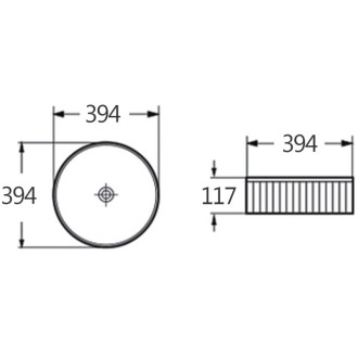Umývadlo Mexen Grovo s drážkou na dosku 39 x 39 cm, biele - 22303900