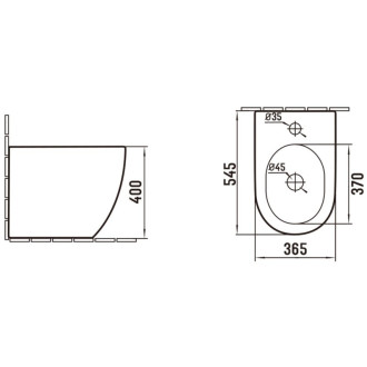 Stojací bidet Mexen Lena, biely - 36225200