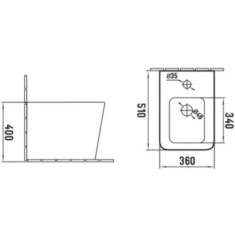 Stojací bidet Mexen Cube, biely - 36925000