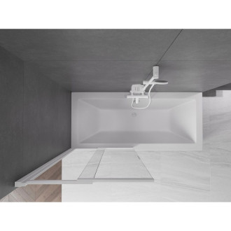 Mexen Fox posuvná vaňová zástena s 2 krídlami 85 x 150 cm, priehľadná, biela - 891-085-002-20-00