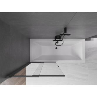 Mexen Fox 2dielna posuvná vaňová zástena 85 x 150 cm, priehľadná, kartáčovaná pištoľovo sivá - 891-085-002-66-00