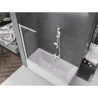 Mexen Fox posuvná vaňová zástena s 2 krídlami 100 x 150 cm, priehľadná, biela - 891-100-002-20-00